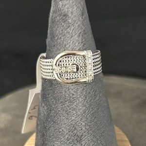 Bague ceinture or blanc 18 carats (750/000) avec diamants