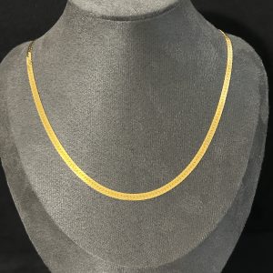 Collier maille plate miroir en or jaune 18 carats (750/000)